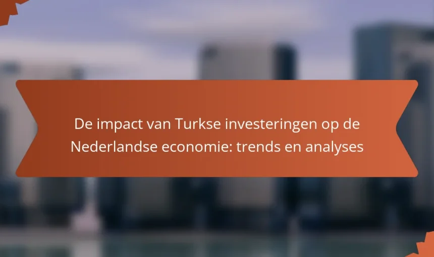 De impact van Turkse investeringen op de Nederlandse economie: trends en analyses