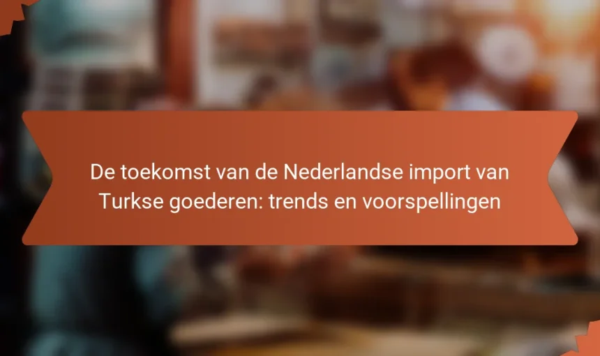 De toekomst van de Nederlandse import van Turkse goederen: trends en voorspellingen