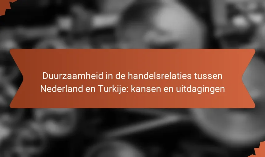 Duurzaamheid in de handelsrelaties tussen Nederland en Turkije: kansen en uitdagingen