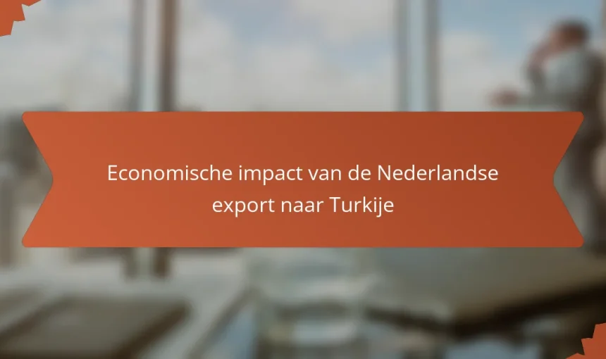 Economische impact van de Nederlandse export naar Turkije