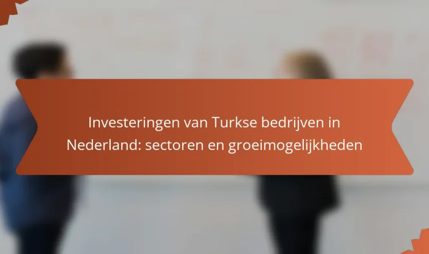 Investeringen van Turkse bedrijven in Nederland: sectoren en groeimogelijkheden