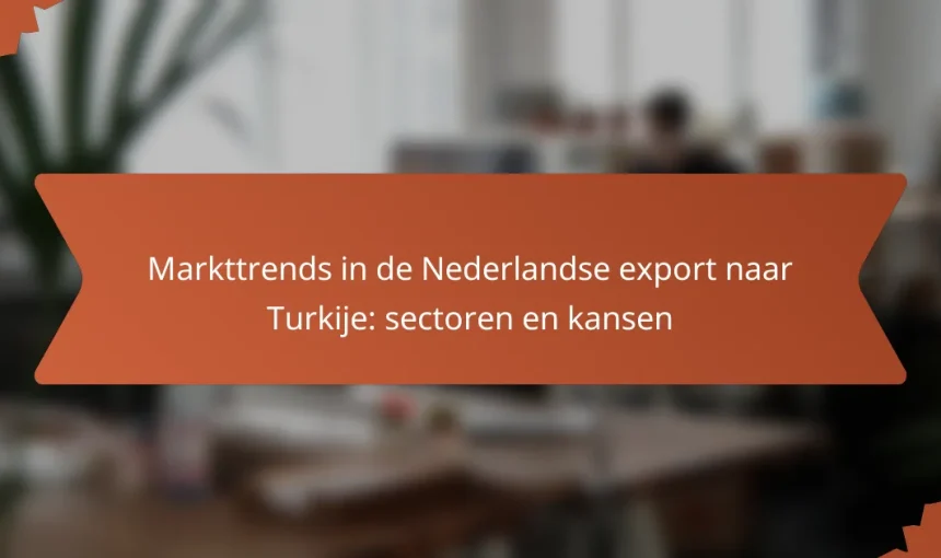 Markttrends in de Nederlandse export naar Turkije: sectoren en kansen