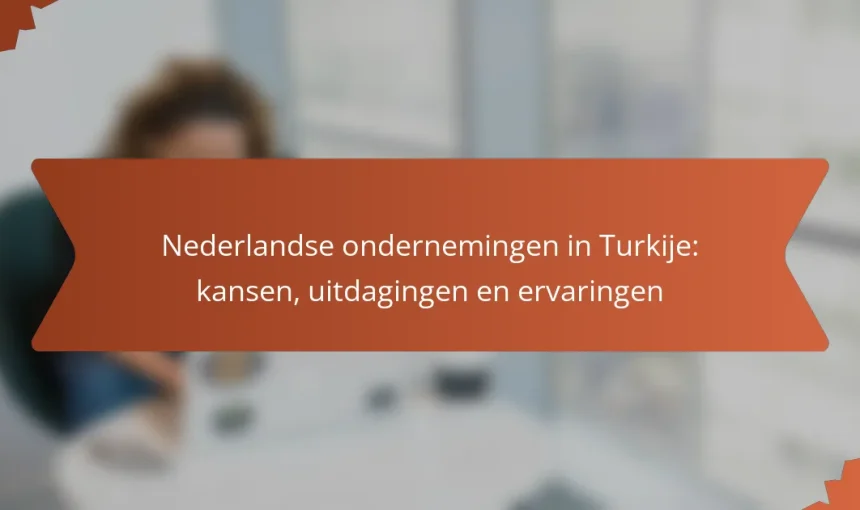Nederlandse ondernemingen in Turkije: kansen, uitdagingen en ervaringen