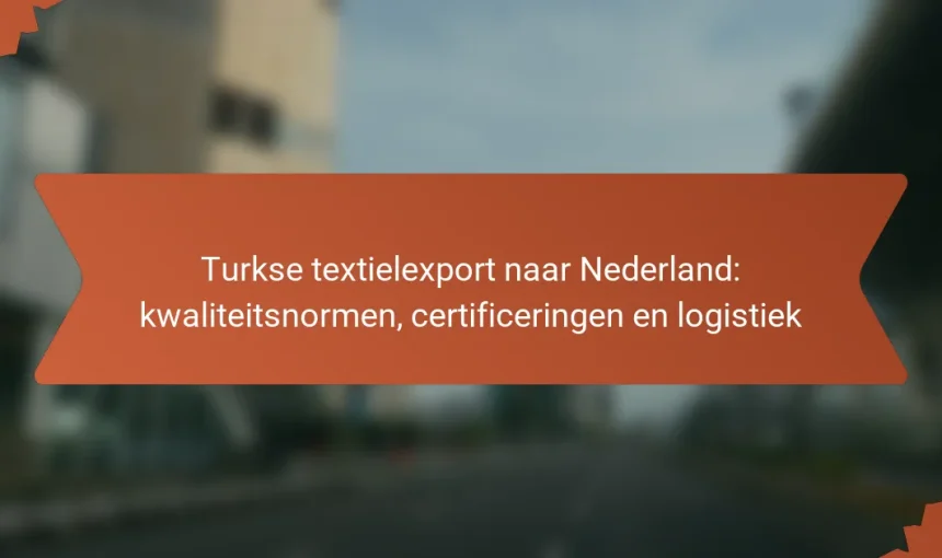 Turkse textielexport naar Nederland: kwaliteitsnormen, certificeringen en logistiek