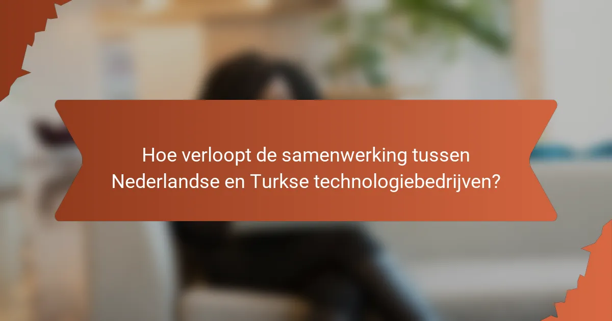 Hoe verloopt de samenwerking tussen Nederlandse en Turkse technologiebedrijven?