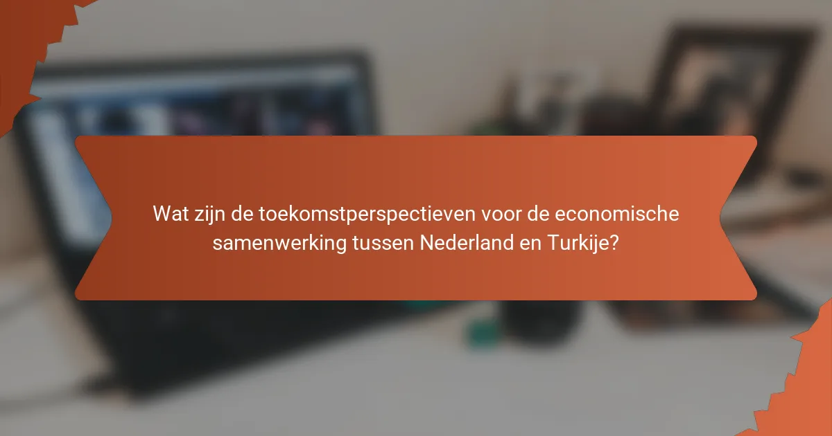 Wat zijn de toekomstperspectieven voor de economische samenwerking tussen Nederland en Turkije?
