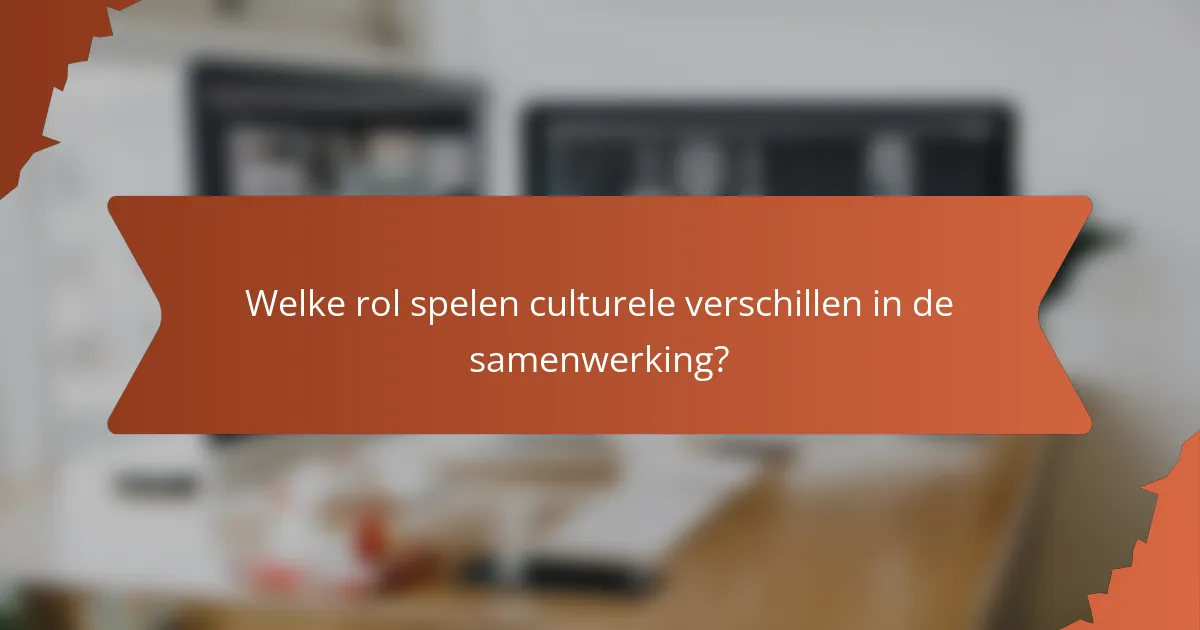 Welke rol spelen culturele verschillen in de samenwerking?